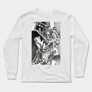 M. C. Escher House Of Stairs Graphic Poster 1951 Imp-Art Vintage Print Fantasy Illustration Long Sleeve T-Shirt